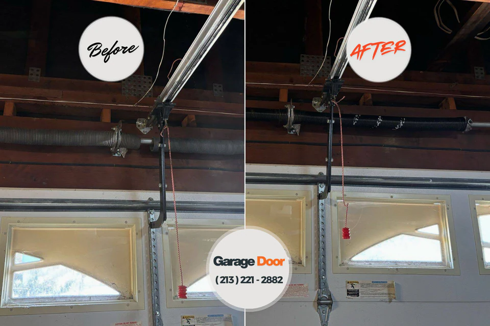 Before and after: garage door repair East Heights Wink